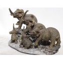 famille d'éléphants  resine