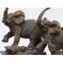 famille d'éléphants  resine