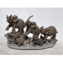 famille d'éléphants  resine