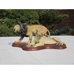 statue couple de lions