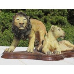 statue couple de lions