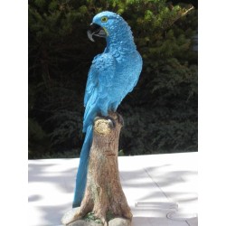 Réplique perroquet Ara hyacinthe résine