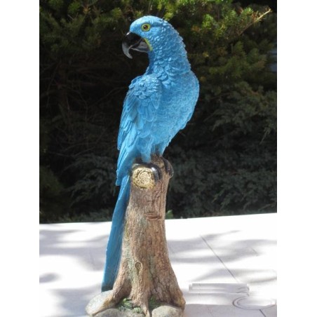 Réplique perroquet Ara hyacinthe résine