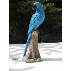 Réplique perroquet Ara hyacinthe résine
